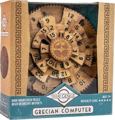 True Genius Grecian Computer Brainteaser Wooden Puzzle 5 Star Difficulty Level - Image 1 of 3