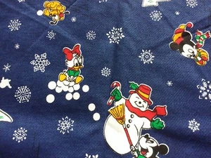 MICKEY MOUSE fabric, 60" wide x 1 yard, Navy Blue background w/Disney characters - Imagen 1 de 6
