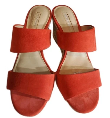 Sandalias de cuña Antonio Melani de gamuza coral talla 7,5  Foto 1 de 4