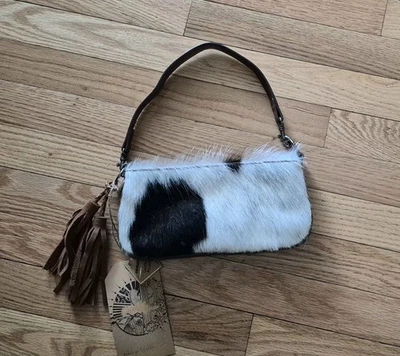 Bolso de hombro convertible de cuero de vaca Catchfly para mujer con borlas de gamuza nuevo con etiquetas marrón... Foto 1 de 4