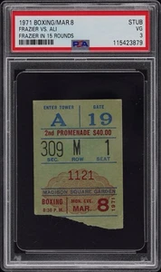1971 Fight of the Century Muhammad Ali Joe Frazier PSA Ticket Boxen - Bild 1 von 2