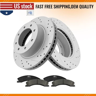 Rotores de disco de freno delanteros y pastillas de freno para Nissan NV2500 NV3500 NV1500 2012-2021 Foto 1 de 4