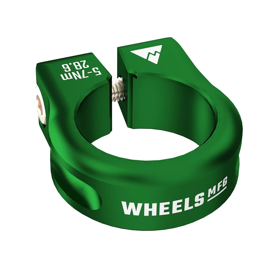 Green CNC Machined 6061 Aluminum Bolt-On Seatpost Collar - 28.6mm for - Image 1 of 1