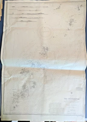 The Grenadines Carriacou to Battowia 1938–1959 British Admiralty Chart 2872 Map - Image 1 of 4