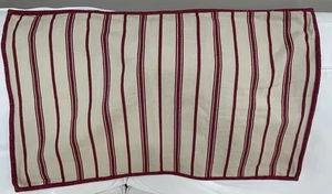Pottery Barn Pillow Cover Sham Striped Red Cream Zipper 26x 16” Ticking Cottage - Picture 1 of 11