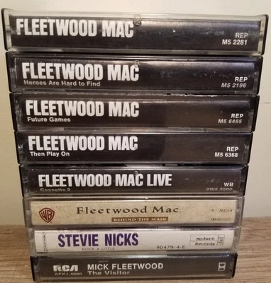 Fleetwood Mac Stevie Nick Mick Cassette Tape Lot Of 8 Future Games Then Play On  - Image 1 of 3