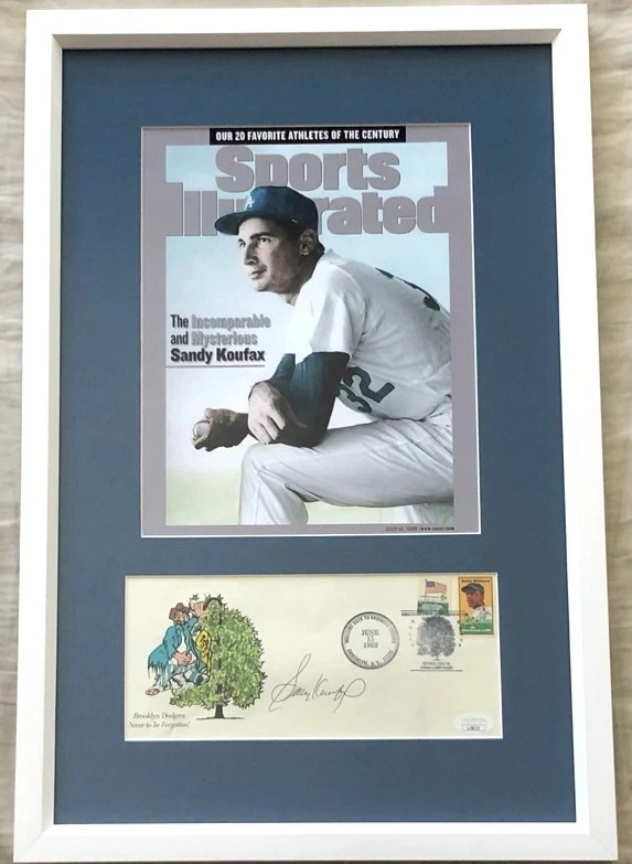 Sandy Koufax signed autograph Dodgers cachet framed Sports Illustrated cover JSA - Image 1 of 1