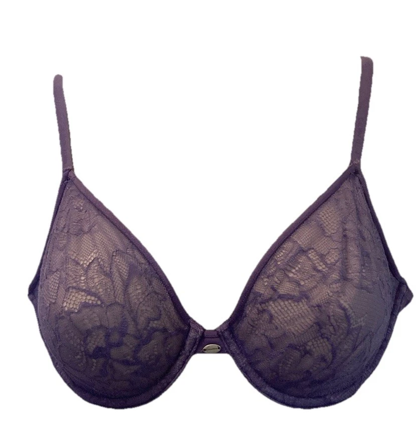Sujetador con aros de encaje púrpura transparente Calvin Klein 34B 25-248-1 Foto 1 de 4