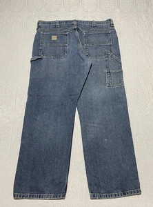 Pantalones de mezclilla Lee Carpenter para hombre 38x30 azul pierna recta ropa de trabajo bolsillos utilitarios - Imagen 1 de 10