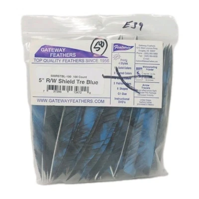 Plumas de flecha de tiro con arco 58 unidades Gateway 5" ala derecha: escudo camuflaje árbol azul Foto 1 de 2