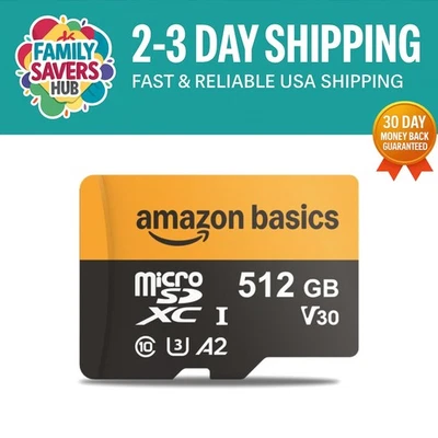 Versatile 512GB Micro SD Card - Ideal for Full HD/4K with Adapter Included - Image 1 of 4