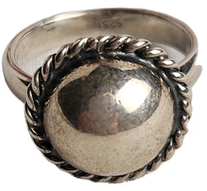 Anillo Dome Concho Ball Boho Plata Esterlina Talla 6 Cuerda Suroeste 6 gms - Imagen 1 de 9