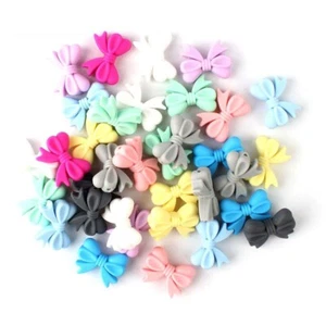 Bowknot Silicone Beads Soft Beads DIY Necklace Craft Jewelry Gift Making 2.8*2cm - Picture 1 of 21