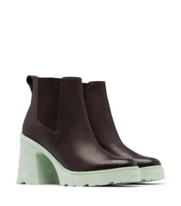 Sorel Mujeres Botas Brex Tacón Bloque Impermeable Cuero Chelsea Plataforma Gruesas 9 - Imagen 1 de 5