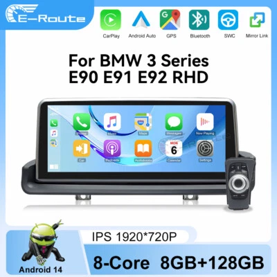 Android 14 Screen CarPlay Auto 4G Head Unit 4G For BMW 3 series E90 E91 E92 E93  - Imagem 1 de 4