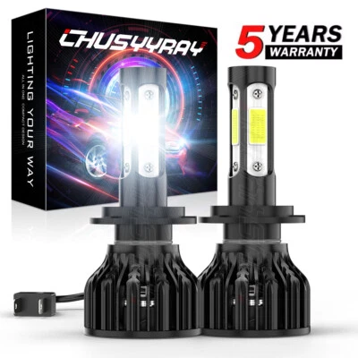 H7 LED Headlight Low Beam Bulbs 2x For Freightliner Sprinter 2500 3500 2002-2021 - Image 1 of 4