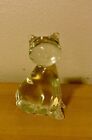 Clear Art Glass Cat Shaped Paper Weight Figurine with Tail