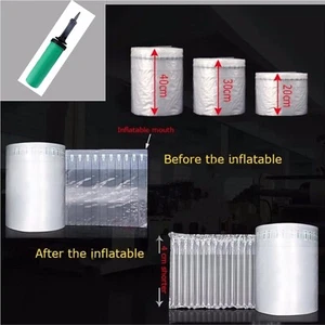 10M Inflatable air bubble buffer wrap roll shipping packaging protective + Pump - Picture 1 of 15