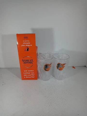 2019 Baltimore Orioles  Sam Adams Orioles Pint Glasses Set of 2 May 27 2019 NIB Cover