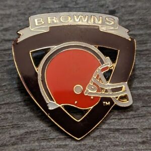 Cleveland Browns NFL Football Helmet & Brown Triangle Design Lapel Pin Souvenir