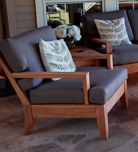 Atnas Grade-A Teak Wood Deep Seater Sofa Lounge Chair Outdoor Patio New - Picture 1 of 5