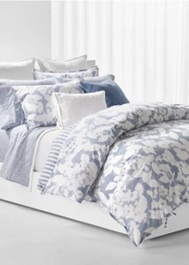 Lauren Ralph Lauren Willa Chambray & Cream Cotton King Duvet Set NWT $385 - Picture 1 of 6