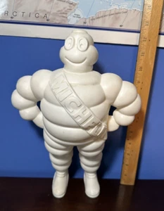 Vintage Michelin Man 12" Plastic Blow Mold Figure Advertisement Tires White - Picture 1 of 23