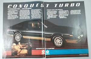 Pubblicità rivista 2 pagine originale Dodge Conquest Turbo 1984 - Foto 1 di 1
