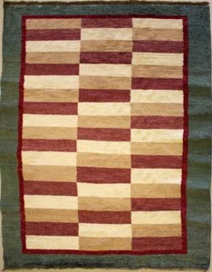 Alfombra de área multicolor Rugstc 4x6 Gabbeh, genuina anudada a mano, pila de lana - Imagen 1 de 5