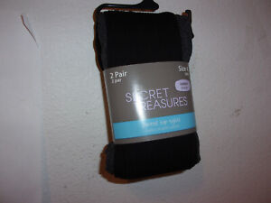 NEW SECRET TREASURES 2-PAC  LADY'S  60 DENIER OPAQUE TIGHTS in BLACK & CHARCOAL