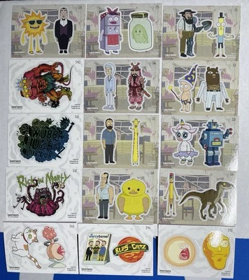 2019 Cryptozoic Rick and Morty Season 2 Sticker 15-Card Insert Chase Set - Image 1 of 2