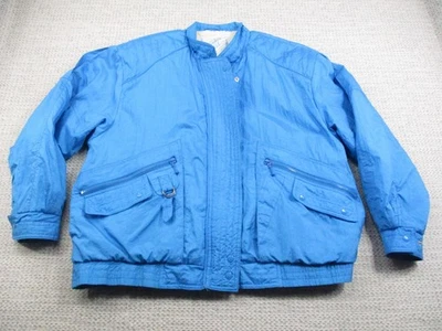 Chaqueta de Colección Arco Iris Oeste Para Hombre Grande Azul Sherpa Forrado Abrigo de Bombardero Años 80 Foto 1 de 4