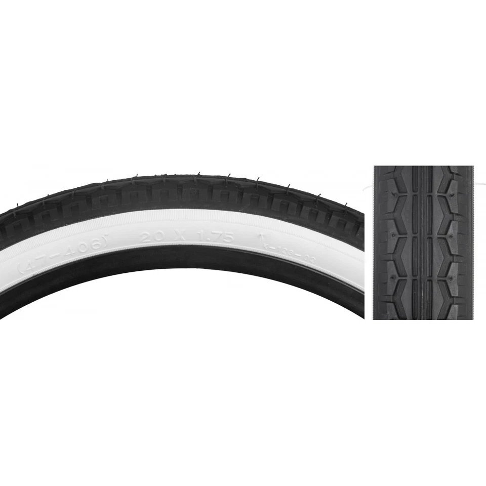Sunlite Tire 20x1.75 Black/white Street K123
