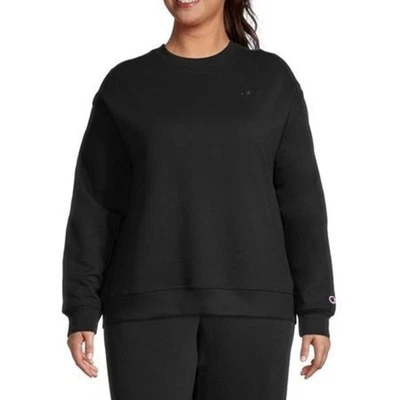 Women's Champion PLUS POWERBLEND Boyfriend Crewneck Sweatshirt - Black - 3X - Image 1 of 4