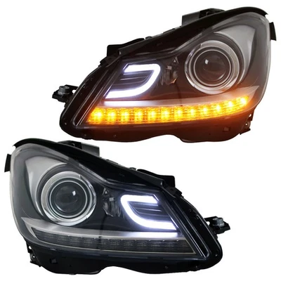 Scheinwerfer LED Tagfahrlicht Optik für Mercedes C-Klasse W204 11-15 B-Ware #2 - Bild 1 von 4