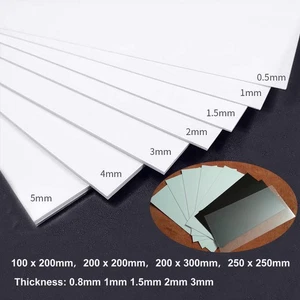 Tablero de láminas de plástico ABS estireno blanco negro transparente modelos artesanales 0,8 1 1,5 2 3 mm - Imagen 1 de 9