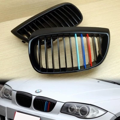 BMW 1-Series E87 E81 Hood Gloss  Black M-color Sport Front Kidney Grille Grills - Изображение 1 из 4