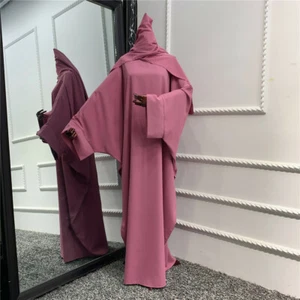 Muslim Women Maxi Dress Burqa Khimar Niqab Kaftan Dress Abaya Robe Islamic Arab - Picture 1 of 47