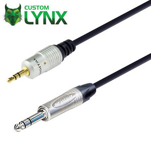 Neutrik 3.5mm Mini to 6.35mm TRS Stereo Jack Cable. iPhone/iPad/PC to Mixer Lead