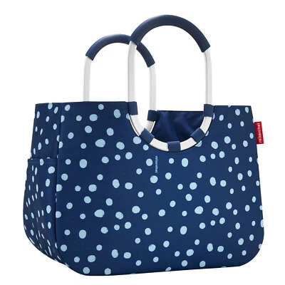 reisenthel loopshopper L spots navy Tragetasche Einkaufskorb blau mit Tupfen