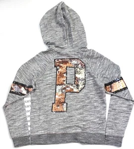 Victoria's Secret ROSA Lentejuelas Bling Perfecto Cremallera Completa Sudadera con Capucha Chaqueta Gris Talla XS - Imagen 1 de 6