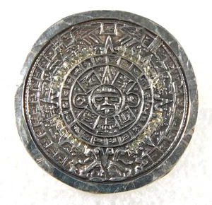 PIN COLGANTE CALENDARIO AZTECA VINTAGE HECHO A MANO MÉXICO JEM ESTERLINA - Imagen 1 de 3