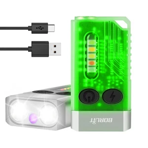 BORUiT V3 Fluorescent LED Flashlight Rechargeable 150 Lumens EDC Keychain Light - Picture 1 of 40