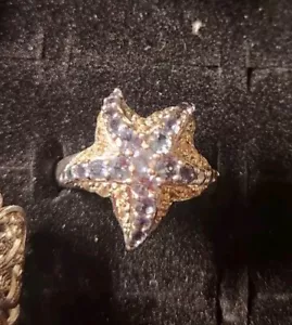 Ring Studded Starfish Dize 9 SS 925 - Picture 1 of 7