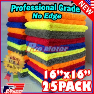 Edgeless Microfiber Cleaning Cloth Towel No-Scratch Rag Car Polishing Detailing - Picture 1 of 8