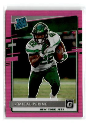 2020- DonrussOptic Pink-#P-340-La'Mical Perine-New York Jets - Image 1 of 2