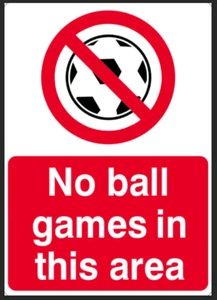 No Ball Games Metal Sign Private Driveway Garage Office Car Park Sign Home Yard - Picture 1 of 1