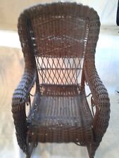 Antique Child's  Brown Wicker Rocking chair 29-1/2 inches Tall