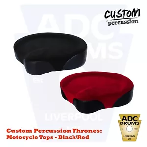 Custom Percussion Motorcycle Drum Kit Throne Top: Drummer's Stool (Black/Red) - Picture 1 of 5