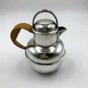 Vintage Silver Plated EGW&S International Silver Teapot w/ Wicker Handle - Picture 1 of 3